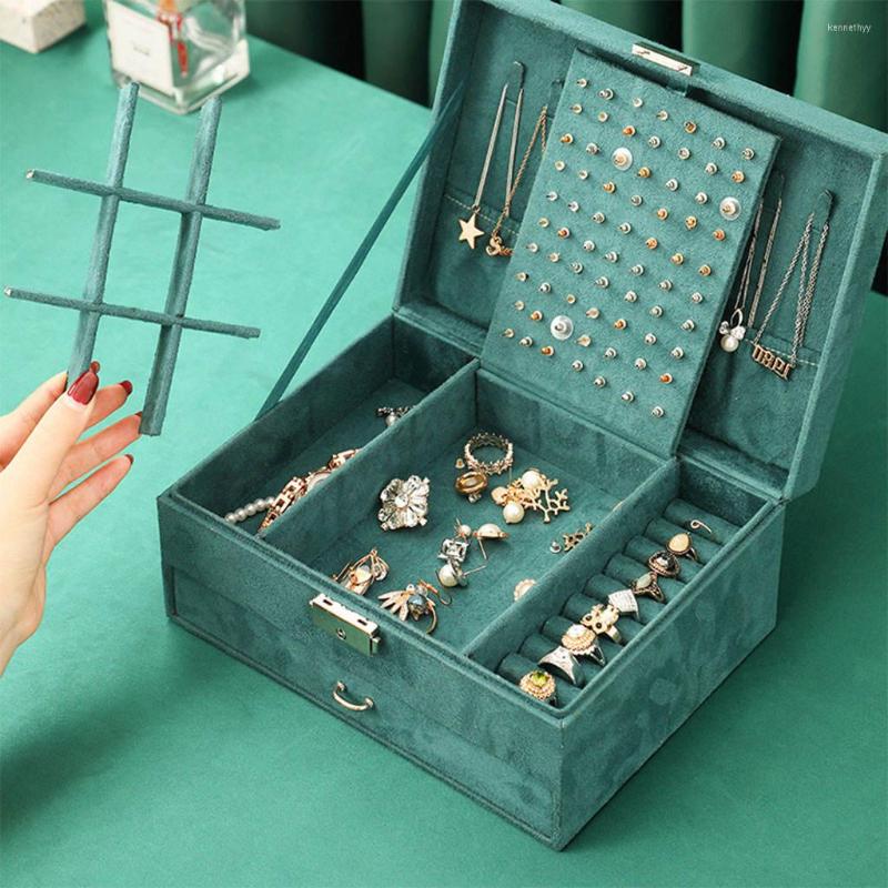 Jewelry Pouches Double Layer Box Velvet Lining Lockable Removable Travel Case For Watches Bracelets Fashion Green Valentine'S Day
Jewelry Pouches Double Layer Box Velvet Lining Lockable Removable Travel Case For Watches Bracelets Fashion Green Valentine'S Day