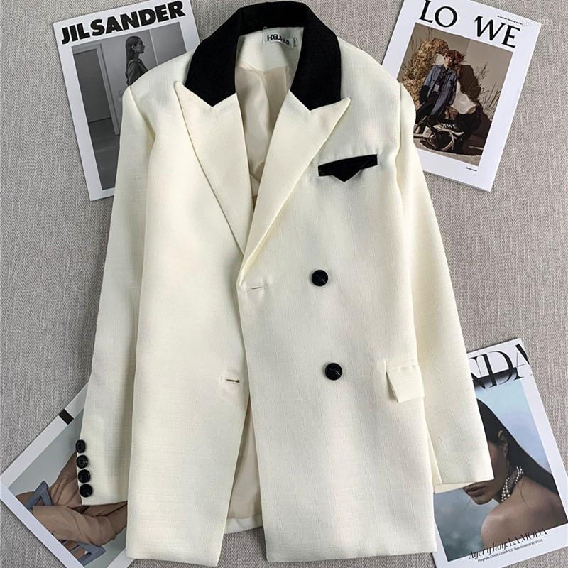 Women's Suits Fashion Ladies Suit Coats Women's Clothing Korean Loose Color Contrast Blazer 2022 Spring Autumn Blazers Jackets Jp524, White
Women's Suits Fashion Ladies Suit Coats Women's Clothing Korean Loose Color Contrast Blazer 2022 Spring Autumn Blazers Jackets Jp524, White