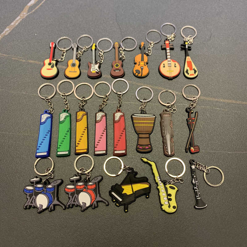 Fashion keychainsKeychains Lanyards Musical Instrument Silicone Guitar Pvc Soft Keychain Cartoon Small Gift Pendant K5156
Fashion keychainsKeychains Lanyards Musical Instrument Silicone Guitar Pvc Soft Keychain Cartoon Small Gift Pendant K5156
