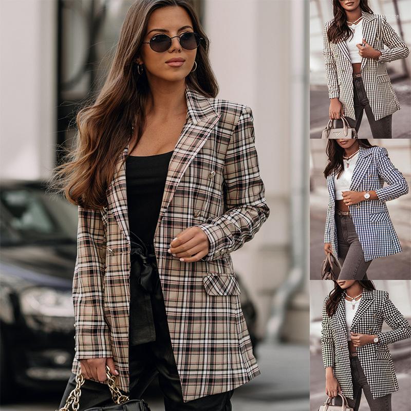 Women' Suits Women' Vintage Plaid Slim Short Blazer Pocket Coat Notched Full Sleeve Single Button Femme Top Jacket, Blue
Women' Suits Women' Vintage Plaid Slim Short Blazer Pocket Coat Notched Full Sleeve Single Button Femme Top Jacket, Blue