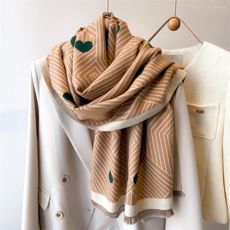Scarves 2022Korean Cashmere Imitation Women's Scarf Fashion Stripe Heart-shaped Double-sided Vintage With Large Shawl
Scarves 2022Korean Cashmere Imitation Women's Scarf Fashion Stripe Heart-shaped Double-sided Vintage With Large Shawl