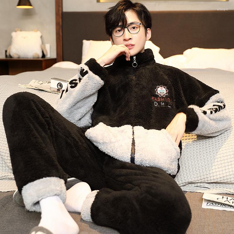 Men's Sleepwear QIHENG 5XL Winter Men Pajamas Set Flannel Coral Fleece Thick Turtleneck Zipper Warm Nightwear Large Size Loungewear, Male
Men's Sleepwear QIHENG 5XL Winter Men Pajamas Set Flannel Coral Fleece Thick Turtleneck Zipper Warm Nightwear Large Size Loungewear, Male