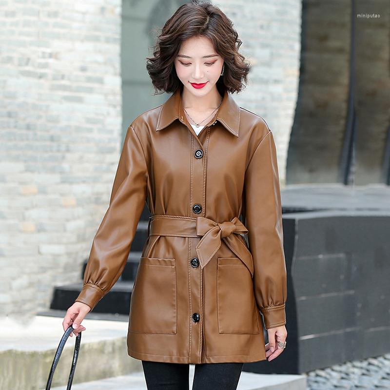 Women's Leather Women Sheep Jacket Spring 2022 Casual Fashion Turn-down Collar Solid Loose Sheepskin Trench Coat Outerwear, Beige
Women's Leather Women Sheep Jacket Spring 2022 Casual Fashion Turn-down Collar Solid Loose Sheepskin Trench Coat Outerwear, Beige