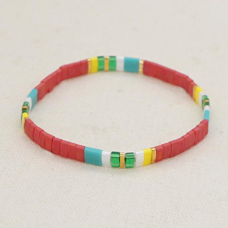 Link Bracelets Go2BoHo Red Color Block Bracelet Handmade Jewelry Multicolor Miyuki Tila Beads Luxury Fashion Jewellery For Women
Link Bracelets Go2BoHo Red Color Block Bracelet Handmade Jewelry Multicolor Miyuki Tila Beads Luxury Fashion Jewellery For Women