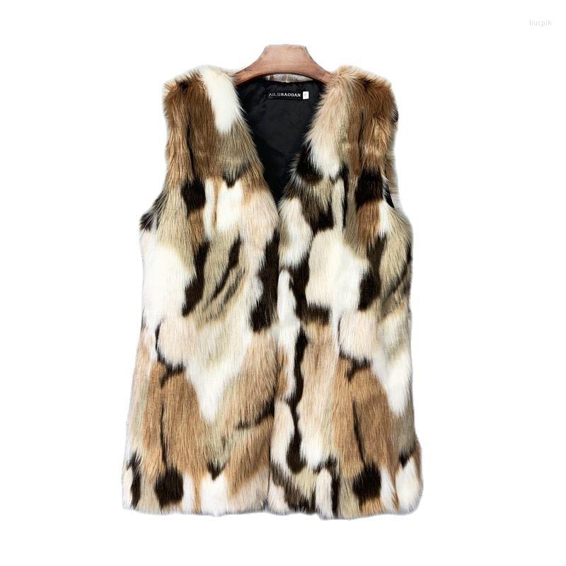Women' Fur European And American Faux Stitching Contrast Color Winter Mid-Length Vest Warm Women' Coat Soft, Khaki with flowers
Women' Fur European And American Faux Stitching Contrast Color Winter Mid-Length Vest Warm Women' Coat Soft, Khaki with flowers