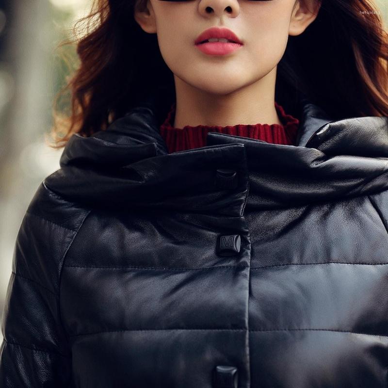 Women' Leather Genuine Jacket Winter Women Long Down Jackets For 300% Real Sheepskin Coat Chaqueta Mujer MY3934, Black
Women' Leather Genuine Jacket Winter Women Long Down Jackets For 300% Real Sheepskin Coat Chaqueta Mujer MY3934, Black