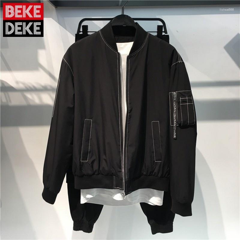 Men' Jackets Autumn Mens Korean Style Black O-Neck Zippers Pockets Casual Fashion Vintage Loose Solid Coat High Street 2022
Men' Jackets Autumn Mens Korean Style Black O-Neck Zippers Pockets Casual Fashion Vintage Loose Solid Coat High Street 2022