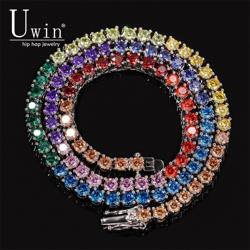 Chains Uwin 4mm Multicolor Tennis Chain Ice Color Hip Hop Necklace Fashion Men And Women Jewelry Party Gift 221031
Chains Uwin 4mm Multicolor Tennis Chain Ice Color Hip Hop Necklace Fashion Men And Women Jewelry Party Gift 221031