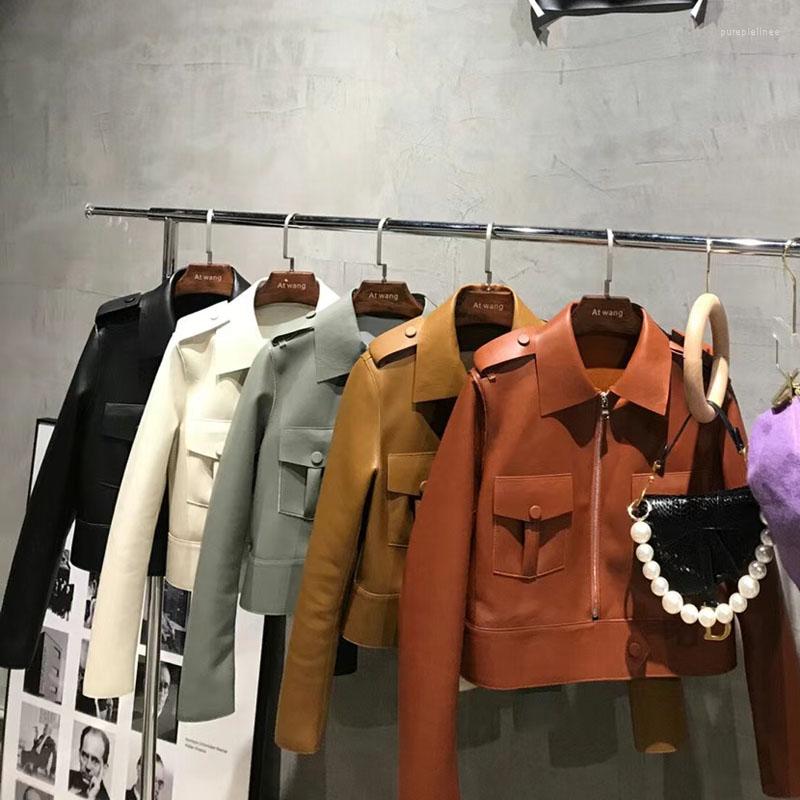 Women' Leather Spring And Autumn Women Coat 2022 Fashion Casual Clothes Luxury Real Sheepskin Jacket Turn-Down Collar Pleated Pocket
Women' Leather Spring And Autumn Women Coat 2022 Fashion Casual Clothes Luxury Real Sheepskin Jacket Turn-Down Collar Pleated Pocket