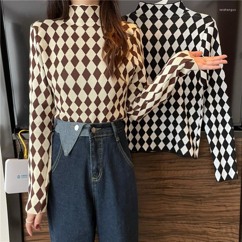 Women's Sweaters Autumn And Winter Retro Contrast Color Rhombus Half-high Neck Slim Slimming Knit Top, See chart
Women's Sweaters Autumn And Winter Retro Contrast Color Rhombus Half-high Neck Slim Slimming Knit Top, See chart