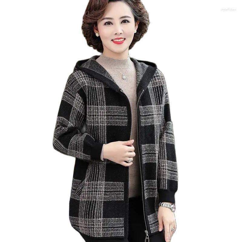 Women's Wool Middle Aged Mother Spring And Autumn Coat Feminine Cardigancoat Lattice Zipper Pocket Hooded Loose Women's Jacket, Brown
Women's Wool Middle Aged Mother Spring And Autumn Coat Feminine Cardigancoat Lattice Zipper Pocket Hooded Loose Women's Jacket, Brown