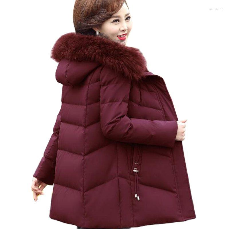 Women's Trench Coats Winter Middle-Aged Mother Down Cotton Coat Mid-Length Big Hair Collar Female Outerwear Zipper Pocket Thicken Ladies, Green
Women's Trench Coats Winter Middle-Aged Mother Down Cotton Coat Mid-Length Big Hair Collar Female Outerwear Zipper Pocket Thicken Ladies, Green