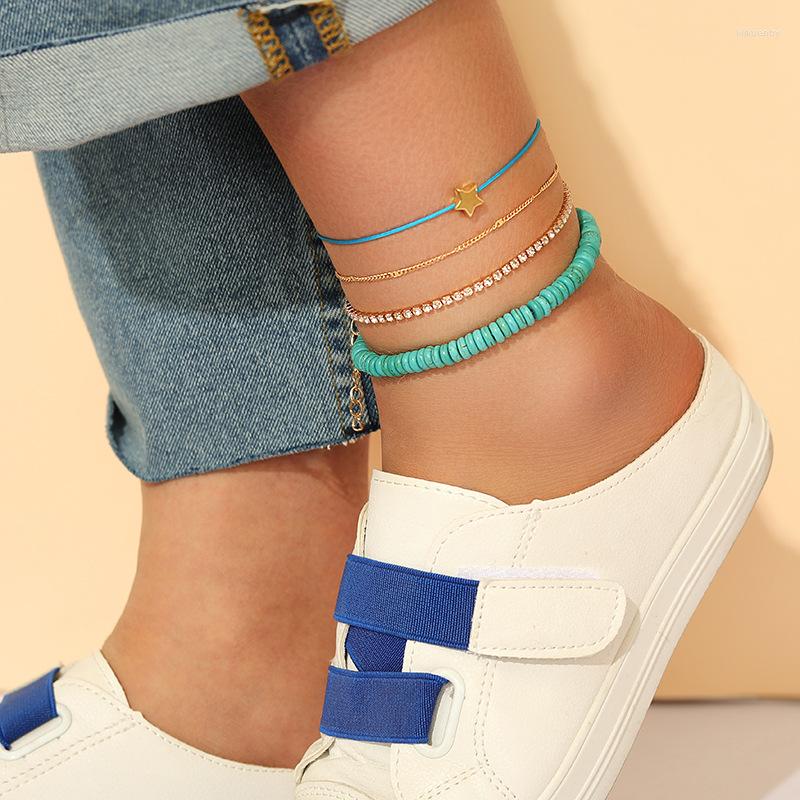 Anklets Fashion Simple Ankle Bracelet Girls Beach Rhinestones Stars Green Stone 4 Pcs Alloy Foot Bracelets Jewelry For Women
Anklets Fashion Simple Ankle Bracelet Girls Beach Rhinestones Stars Green Stone 4 Pcs Alloy Foot Bracelets Jewelry For Women
