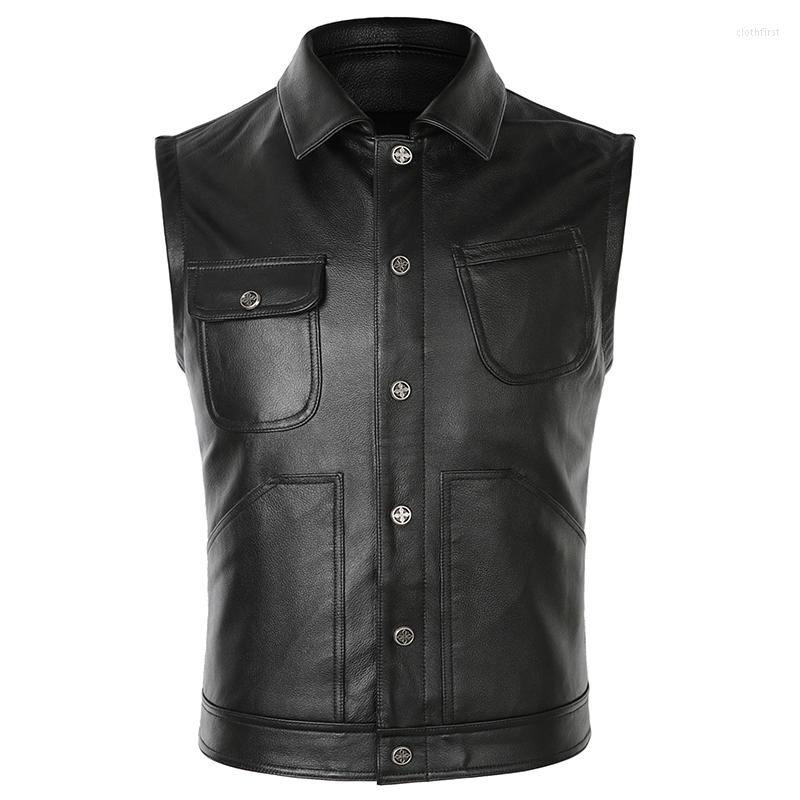 Men' Vests Men' Real Leather Motorcycle Biker Vest High Quality Black Genuine Cowhide Sleeveless Jackets Thick Waistcoat
Men' Vests Men' Real Leather Motorcycle Biker Vest High Quality Black Genuine Cowhide Sleeveless Jackets Thick Waistcoat