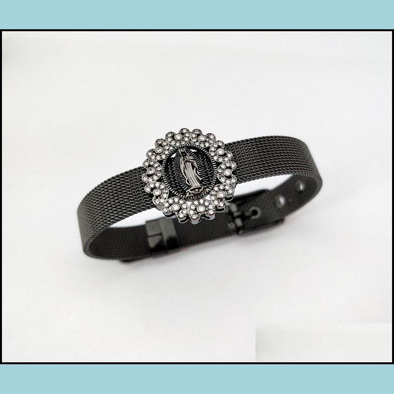 Chain Stainless Steel Watch Belt Bangle Clear Cz Micro Pave Round Virgin Mary Connector Bracelet For Women Jewelry Bg Drop Delivery Dhlty
Chain Stainless Steel Watch Belt Bangle Clear Cz Micro Pave Round Virgin Mary Connector Bracelet For Women Jewelry Bg Drop Delivery Dhlty