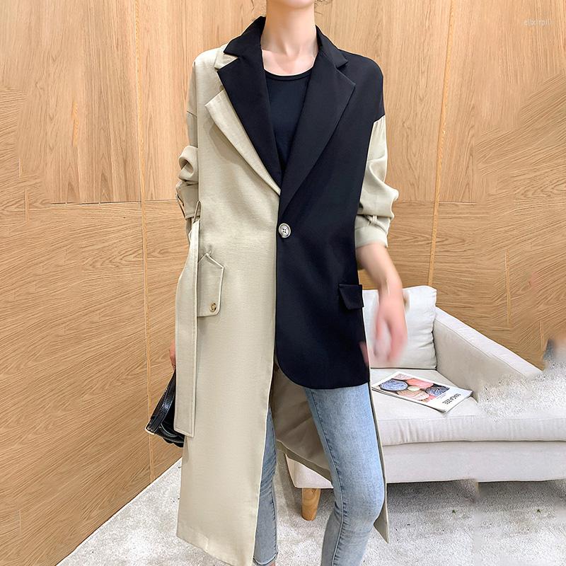 Women' Trench Coats Women Long Windbreaker Spring Autumn Suit Stitching Irregular Design Sense Jacket Loose Splicing Fashion Wear A Belt, Photo color
Women' Trench Coats Women Long Windbreaker Spring Autumn Suit Stitching Irregular Design Sense Jacket Loose Splicing Fashion Wear A Belt, Photo color