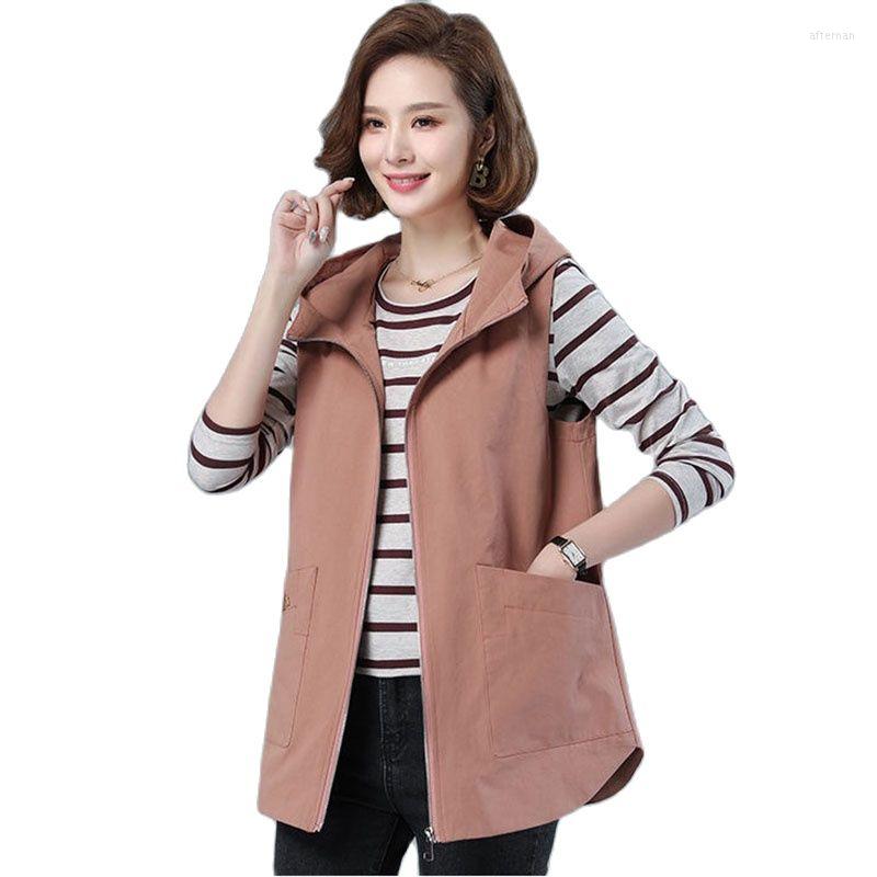 Women's Vests Mid-length Windbreaker Ladies Vest Coat Spring And Autumn 2022 Embroidered Zipper Hooded Sleeveless Loose Female Jacket, Brown
Women's Vests Mid-length Windbreaker Ladies Vest Coat Spring And Autumn 2022 Embroidered Zipper Hooded Sleeveless Loose Female Jacket, Brown