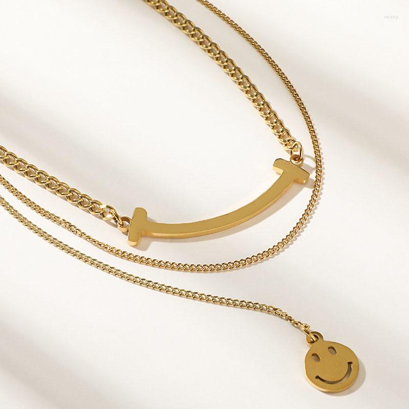 Pendant Necklaces Titanium Steel Clavicle Chain Women's Necklace Ins Cool Wind Double-layer Simple Personality Smile Stainless Neckchain
Pendant Necklaces Titanium Steel Clavicle Chain Women's Necklace Ins Cool Wind Double-layer Simple Personality Smile Stainless Neckchain