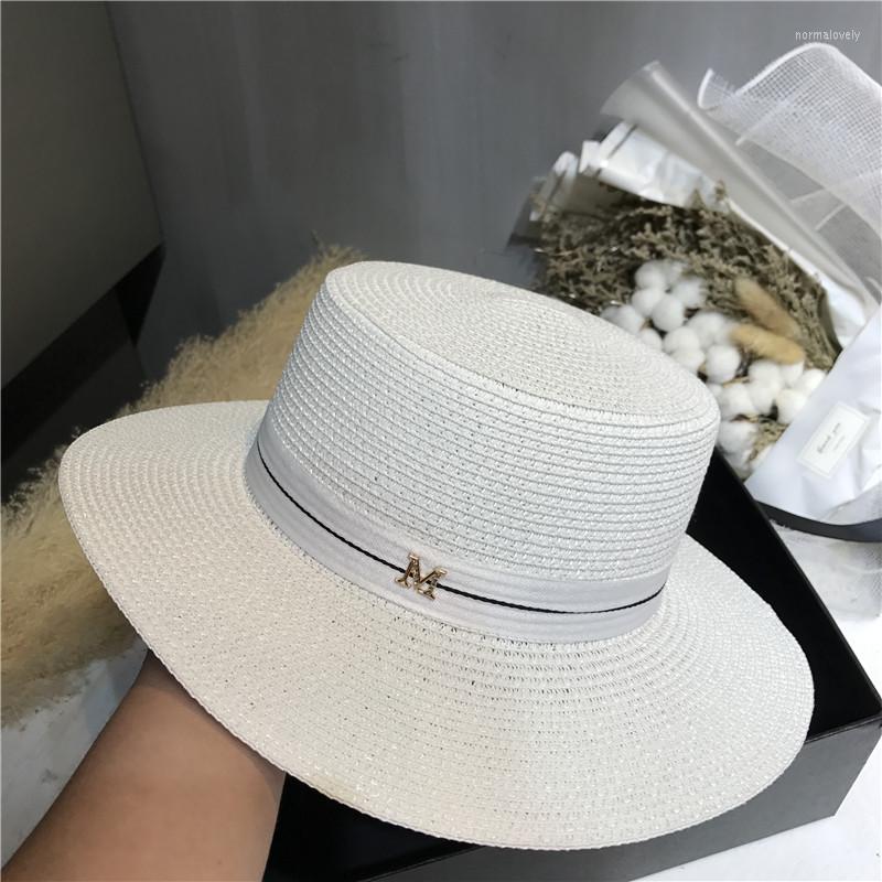 Wide Brim Hats Summer Women's Sunscreen Straw Hat With M Letter Classic Flat For Girls Sun Fedoras Breathable, White
Wide Brim Hats Summer Women's Sunscreen Straw Hat With M Letter Classic Flat For Girls Sun Fedoras Breathable, White