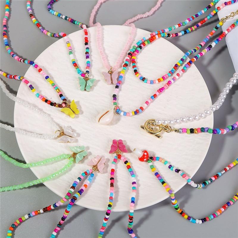Choker Simple Bohemia Elegant Butterfly Beaded Necklace For Women Colorful Rice Bead Short Chain Pendant Necklaces Jewelry Gifts
Choker Simple Bohemia Elegant Butterfly Beaded Necklace For Women Colorful Rice Bead Short Chain Pendant Necklaces Jewelry Gifts