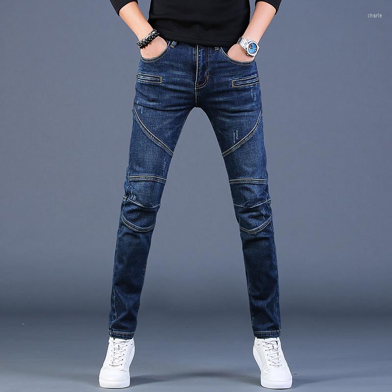 Men's Jeans Autumn Men Blue Patchwork Fashion Motorcycle Pants Slim Fit Straight Denim Trousers
Men's Jeans Autumn Men Blue Patchwork Fashion Motorcycle Pants Slim Fit Straight Denim Trousers