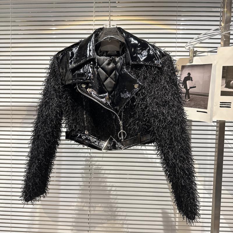 Women' Jackets 2022 Winter Collection Faux Fur Sleeve Leather Patchwork Cotton Coat Women Black Short Pu Jacket
Women' Jackets 2022 Winter Collection Faux Fur Sleeve Leather Patchwork Cotton Coat Women Black Short Pu Jacket