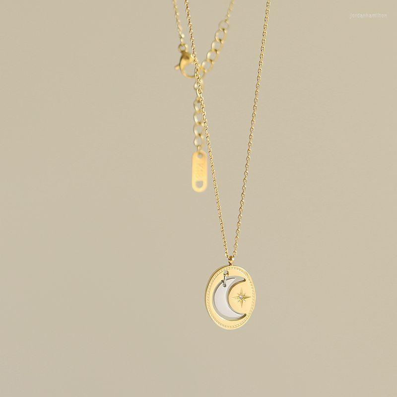 Pendant Necklaces Two Tone Metal Moon Necklace Oval Star Clavicle Chain Stainless Steel Gothic For Women Y2k Accessories Trend 2022
Pendant Necklaces Two Tone Metal Moon Necklace Oval Star Clavicle Chain Stainless Steel Gothic For Women Y2k Accessories Trend 2022