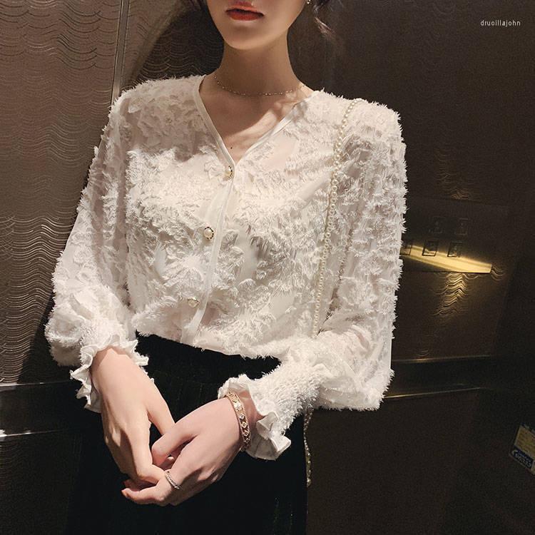 Women' Blouses 2022 Spring Autumn Fringed Feather Perspective Chiffon Shirt Female Trumpet Sleeve V-neck Very Fairy Top Womans Tops, Ivory
Women' Blouses 2022 Spring Autumn Fringed Feather Perspective Chiffon Shirt Female Trumpet Sleeve V-neck Very Fairy Top Womans Tops, Ivory