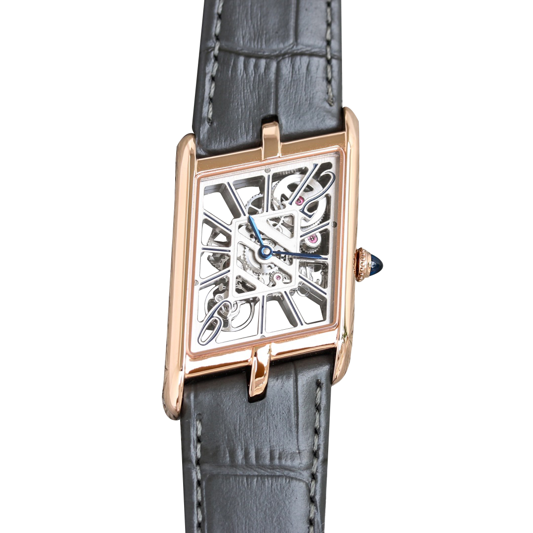 Men's watch tank hollow series HPI01370 size 47X36mm thickness 7.82mm with quartz movement watch imported from Switzerland Women watchs