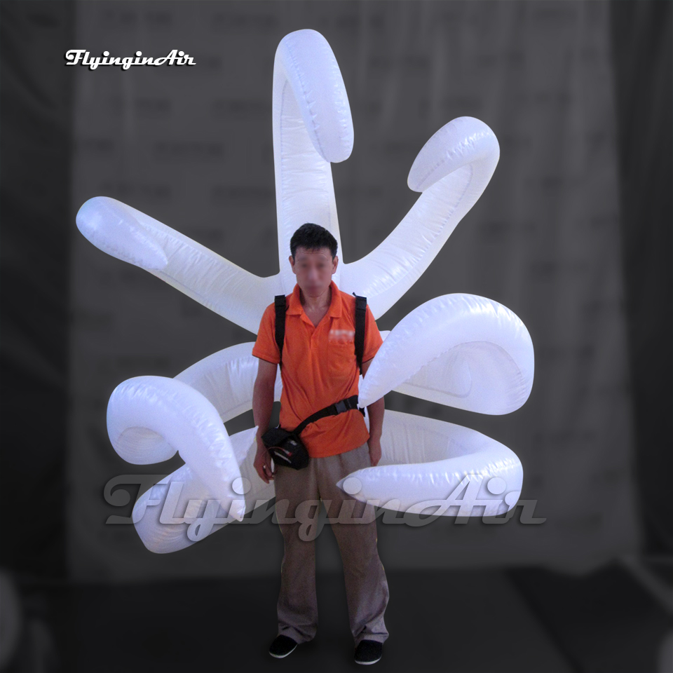 Parade Performance Walking Inflatable Tentacle Costume 2m Wearable Blow Up Wings Balloon For Event Show