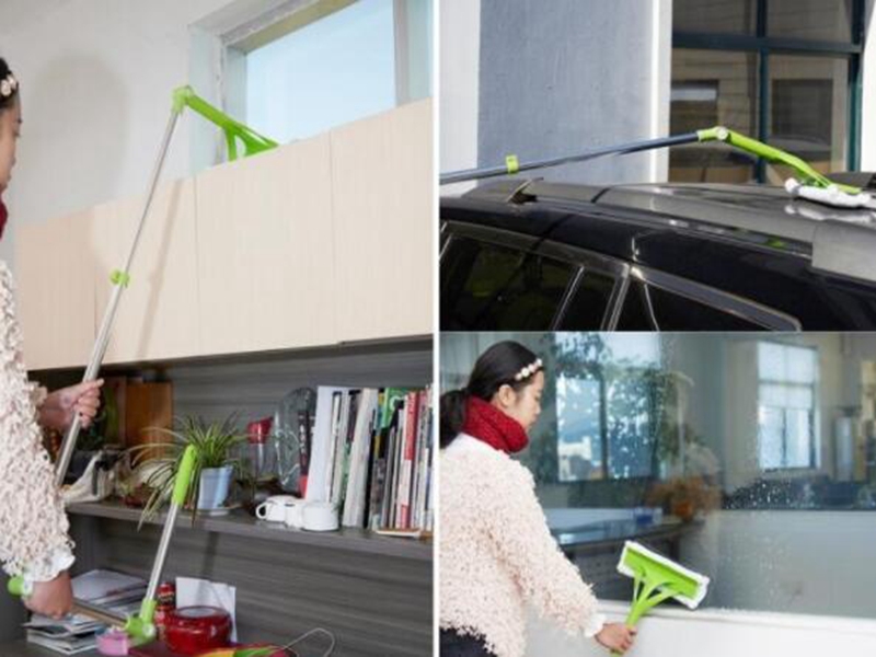 Telescopic High-rise Cleaning Glass Sponge Mop Multi Cleaner Brush Washing Windows Dust Brush Cleaning Steel Plastic Handle Gift
