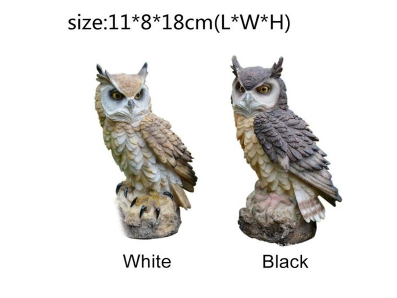 Home Art Craft Cute Decoration Owl Shape Resin Desktop Lifelike Indoor Garden Figurine Ornament Outdoor Anti-bird Collection Gift
