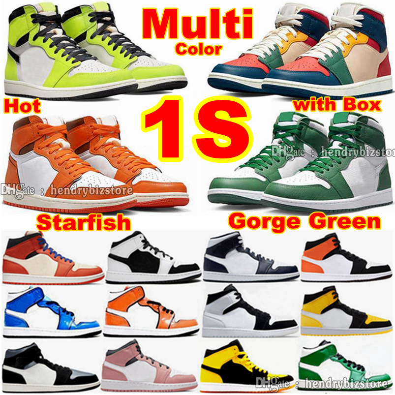 1S high Basketball Shoes 1 Multi Color Visionaire Starfish Gorge Green Patent Bred UNC Heritage Seafoam Fragment Prototype Hyper Royal Banned Mens Womens Sneakers, Color#29
1S high Basketball Shoes 1 Multi Color Visionaire Starfish Gorge Green Patent Bred UNC Heritage Seafoam Fragment Prototype Hyper Royal Banned Mens Womens Sneakers, Color#29