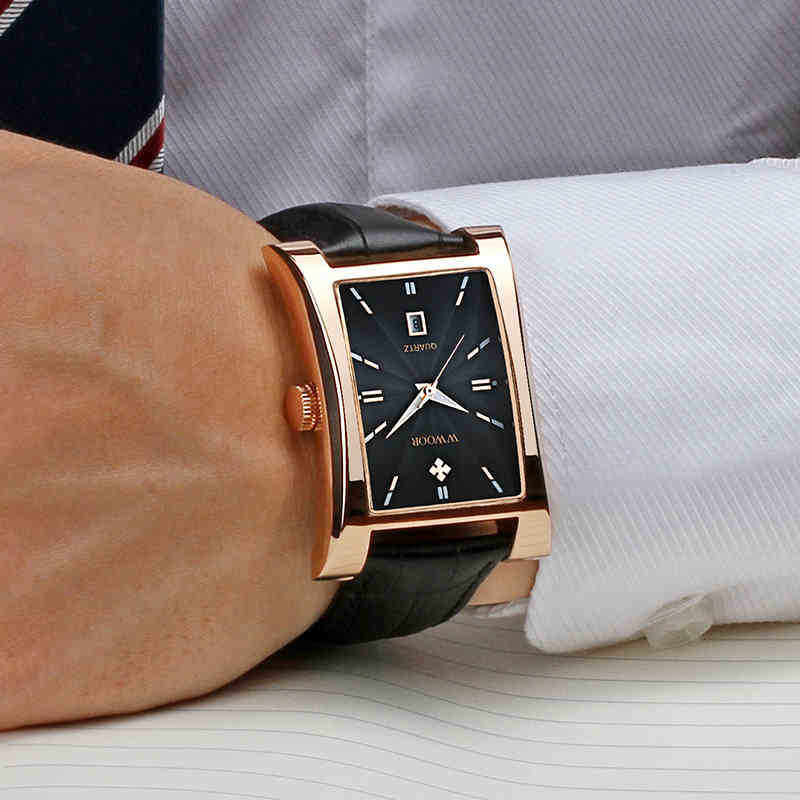 Brand Wwoor Luxury Men Square Watch Top Brand Busins Sport Quartz Clock Man Leather Waterproof Date Watch Relogio Masculino Geneva, Black gold
Brand Wwoor Luxury Men Square Watch Top Brand Busins Sport Quartz Clock Man Leather Waterproof Date Watch Relogio Masculino Geneva, Black gold