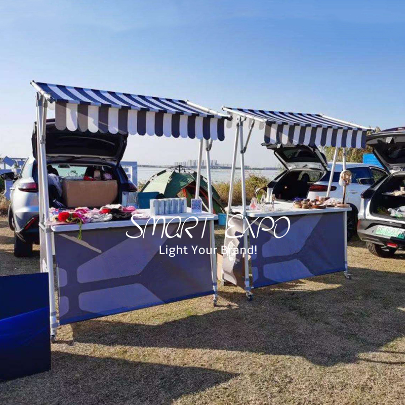 Event Sampling Counter Advertising Display Table with Custom Graphic Printing for Promoting Products Business Brand