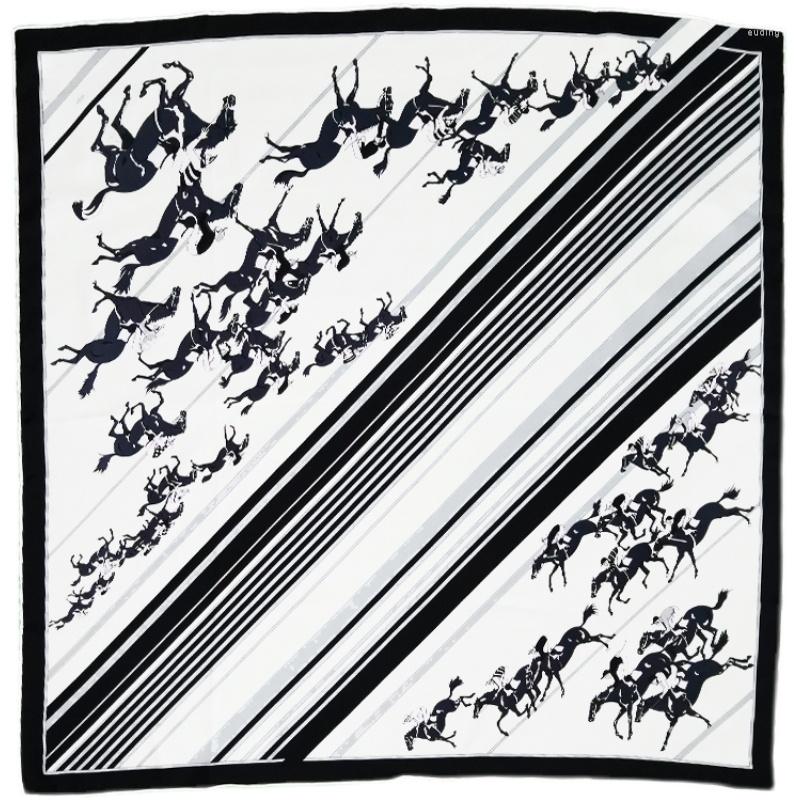 Scarves Horse Print Silk Scarf Wraps British Simple Style Black White Shawl Foulard Women Head 35"x35"
Scarves Horse Print Silk Scarf Wraps British Simple Style Black White Shawl Foulard Women Head 35"x35"