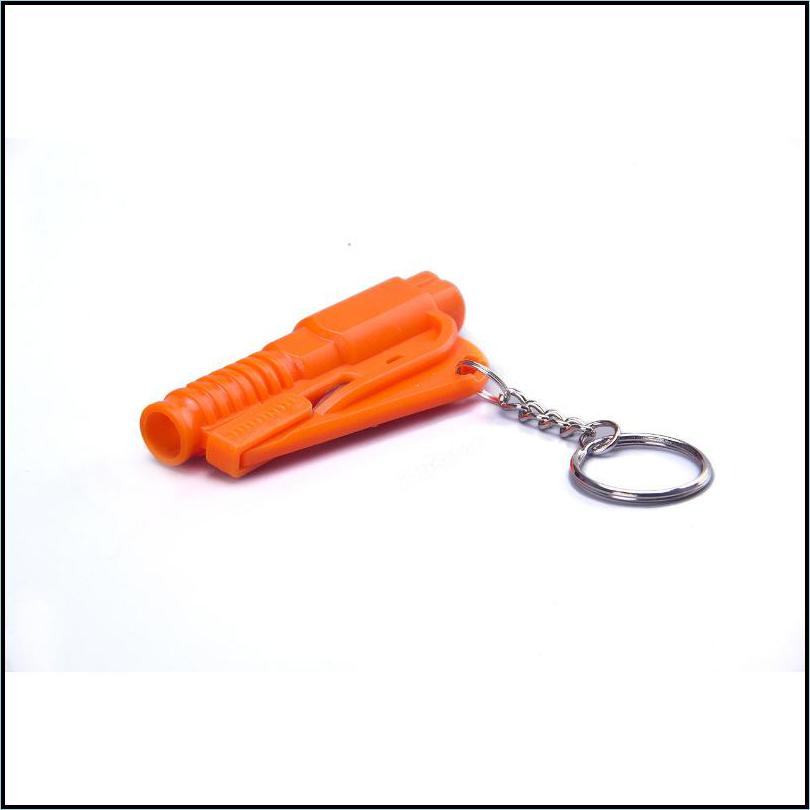 Keychains Lanyards Life Saving Hammer Key Chain Rings Portable Self Defense Emergency Rescue Car Accessories Seat Belt Window Brea