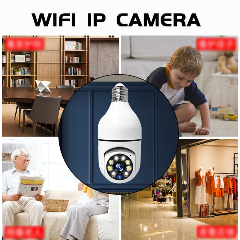 WiFi 360° Panoramic Bulb Camera Surveillance IP Camera Night Vision Two Way Audio Full HD 1080P Wireless Home Security Monitor