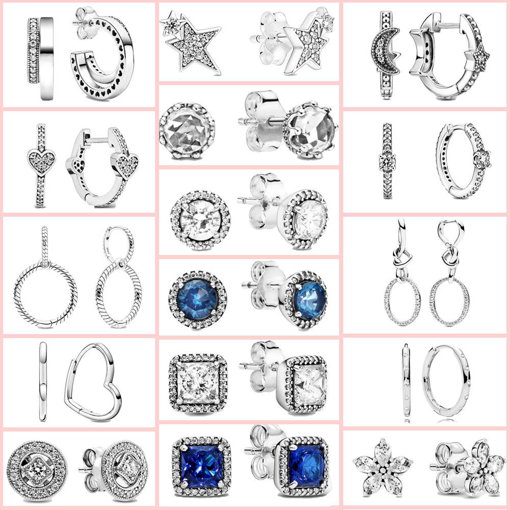 The New Popular 925 Sterling Silver Charm Earrings Star Snail Hoop Earrings Crown Ms. Jewelry Fashion Accessories Suitable For Birthday Gifts