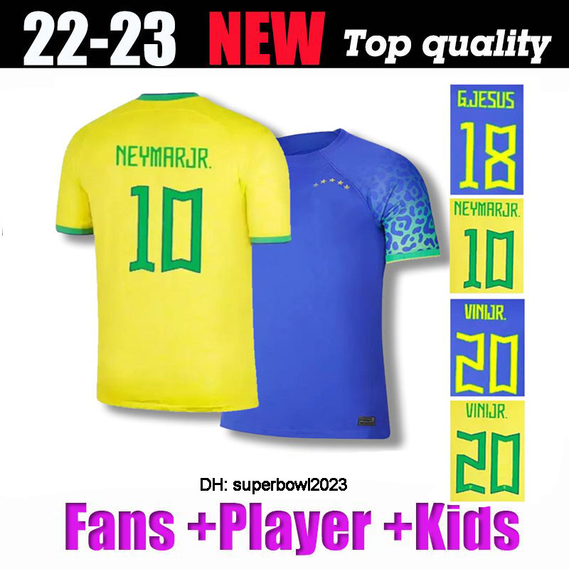 2022 Brazils VINI JR. Soccer Jersey brasil CASEMIRO 22 23 National Team G.JESUS P.COUTINHO Home Away men kids kit L.PAQUETA T.SILVA PELE MARCELO Football Shirt uniform, 22/23 away +patch
2022 Brazils VINI JR. Soccer Jersey brasil CASEMIRO 22 23 National Team G.JESUS P.COUTINHO Home Away men kids kit L.PAQUETA T.SILVA PELE MARCELO Football Shirt uniform, 22/23 away +patch