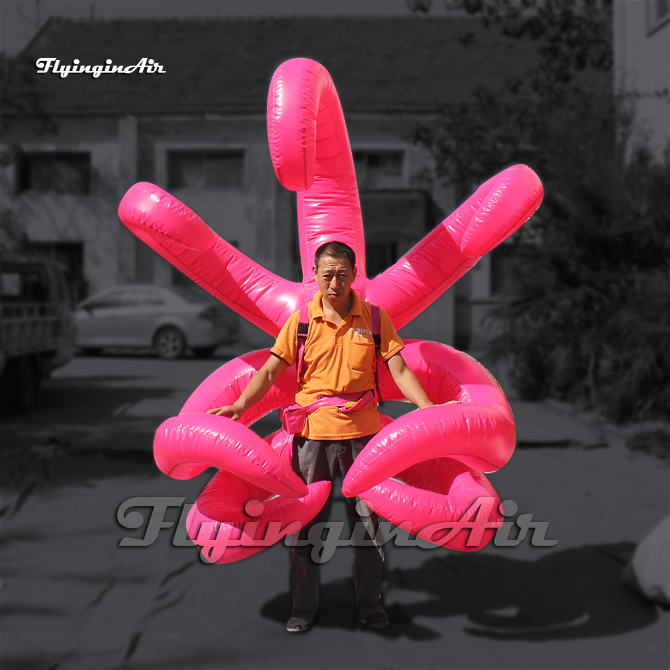 Parade Performance Walking Inflatable Tentacle Costume 2m Wearable Blow Up Wings Balloon For Event Show