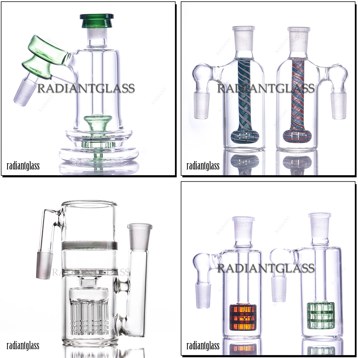 Glass Ash Catcher Modern Design white honeycomb hookah ashcatchers 14mm and 18mm size