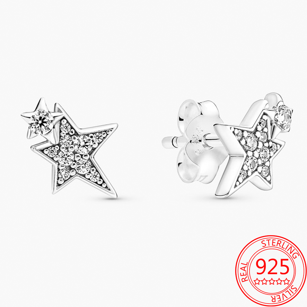 The New Popular 925 Sterling Silver Charm Earrings Star Snail Hoop Earrings Crown Ms. Jewelry Fashion Accessories Suitable For Birthday Gifts