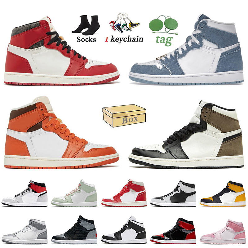 

with Box Jumpman 1 Basketball Shoes High Og Lost and Found Starfish 1s Denim Dark Mocha Taxi Yellow Toe Patent Bred Stealth a Ma Maniere Women Mens Trainers Sneakers, E42 high og light smoke grey 36-46