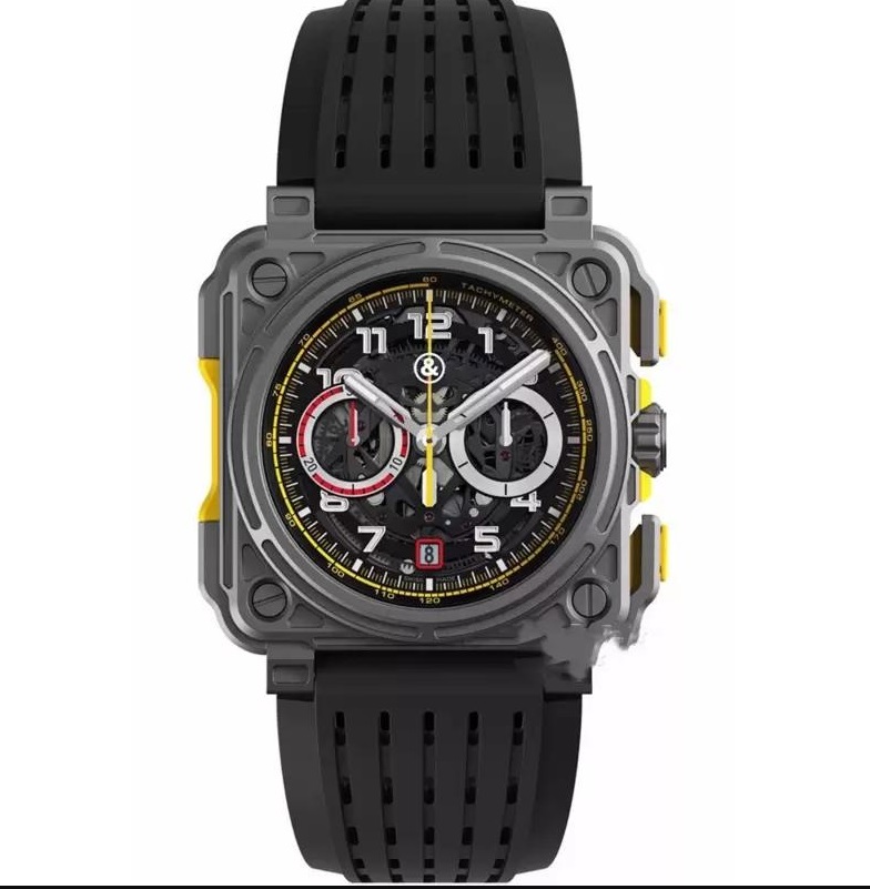 2022 Model Sport Rubber Watchband Quartz Bell Luxury Multifunction Watch Business Stainless Steel Man Ross Wristwatch