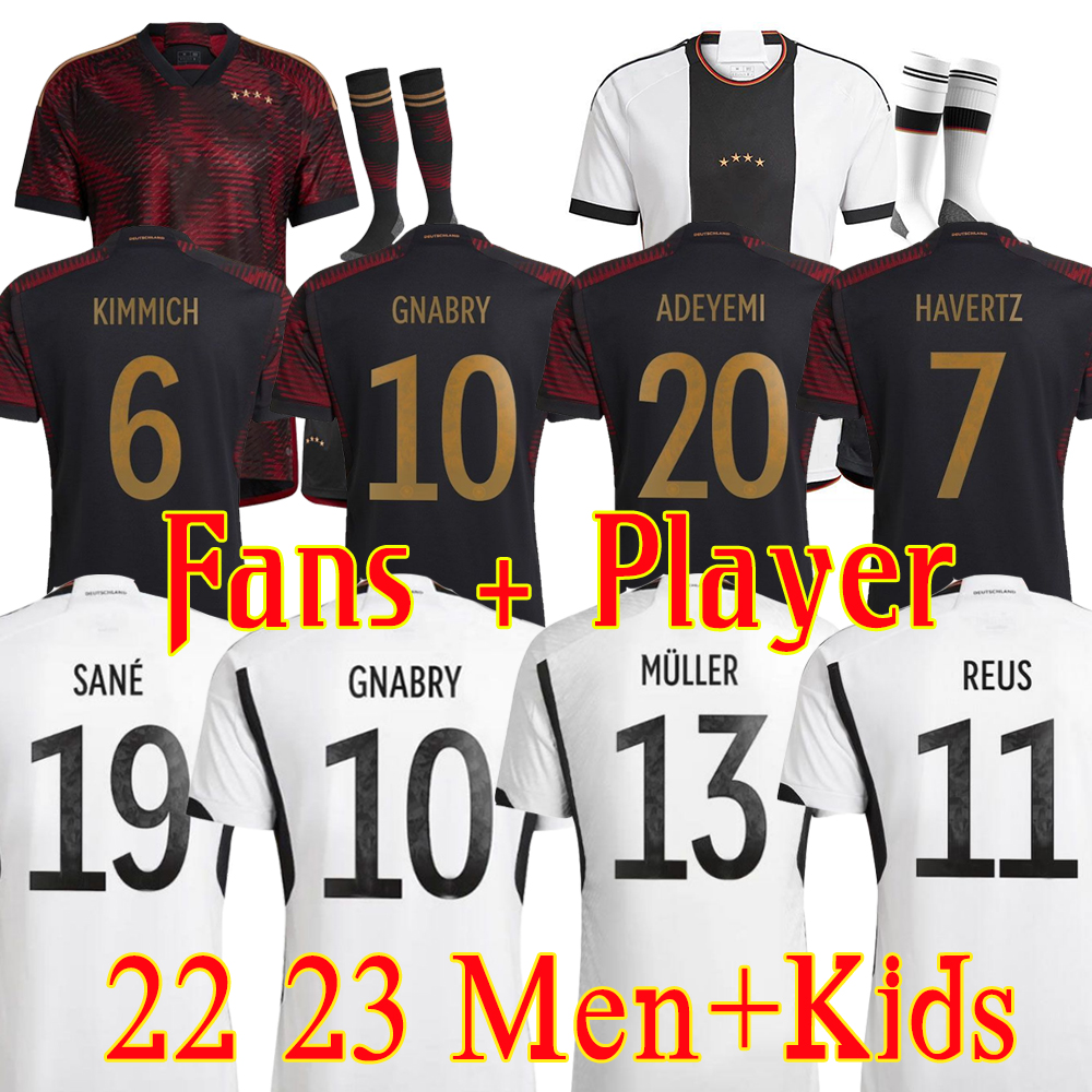 2022 Germany Soccer Jersey Fans Player Version Tops HUMMELS KROOS GNABRY WERNER SANE REUS MULLER KIMMICH 22 23 Football Shirt Maillot Foot Men Kids Kit uniforms, Blue
2022 Germany Soccer Jersey Fans Player Version Tops HUMMELS KROOS GNABRY WERNER SANE REUS MULLER KIMMICH 22 23 Football Shirt Maillot Foot Men Kids Kit uniforms, Blue