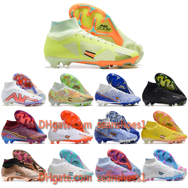 GIFT SOCKS Soccer Football Boots Mercurial Superfly 9 Elite FG ACC Shoes For Mens High Ankle Mbappe Ronaldo CR7 Blue Yellow Black White Purple Soccer Cleats US6.5-12, 11
GIFT SOCKS Soccer Football Boots Mercurial Superfly 9 Elite FG ACC Shoes For Mens High Ankle Mbappe Ronaldo CR7 Blue Yellow Black White Purple Soccer Cleats US6.5-12, 11