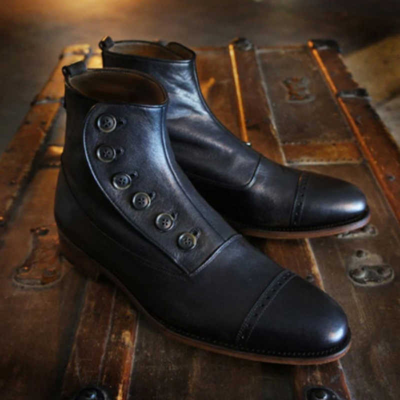 Boots Men Vintage Chelsea Ankle Leather Button High Top Business Formal Male Fashion Classic Work Safety Shoes Black T221101
Boots Men Vintage Chelsea Ankle Leather Button High Top Business Formal Male Fashion Classic Work Safety Shoes Black T221101