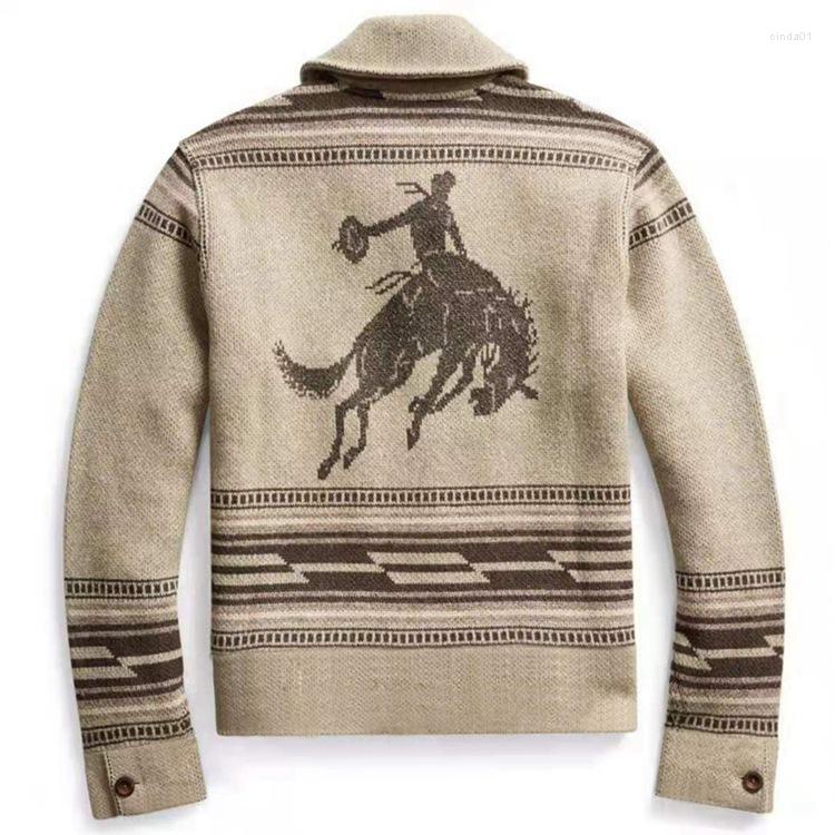 Men's Sweaters Knitted Coats Jacket Long-Sleeved Lapel Cardigan Sweater For Men Single-breasted Outwear