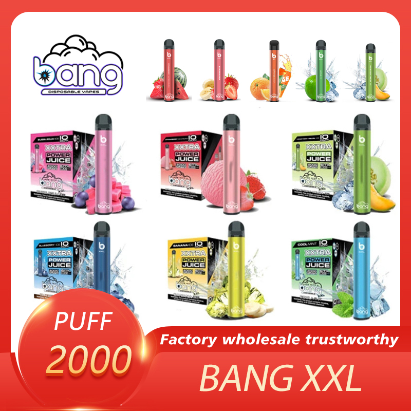 Electronic Cigarettes Bang XXL 2000 Puffs Device Disposable Vape Pen 800mAh Battery 2% 5% 20mg 60mg Pods Prefilled Vapors Kit Wholesale
Electronic Cigarettes Bang XXL 2000 Puffs Device Disposable Vape Pen 800mAh Battery 2% 5% 20mg 60mg Pods Prefilled Vapors Kit Wholesale